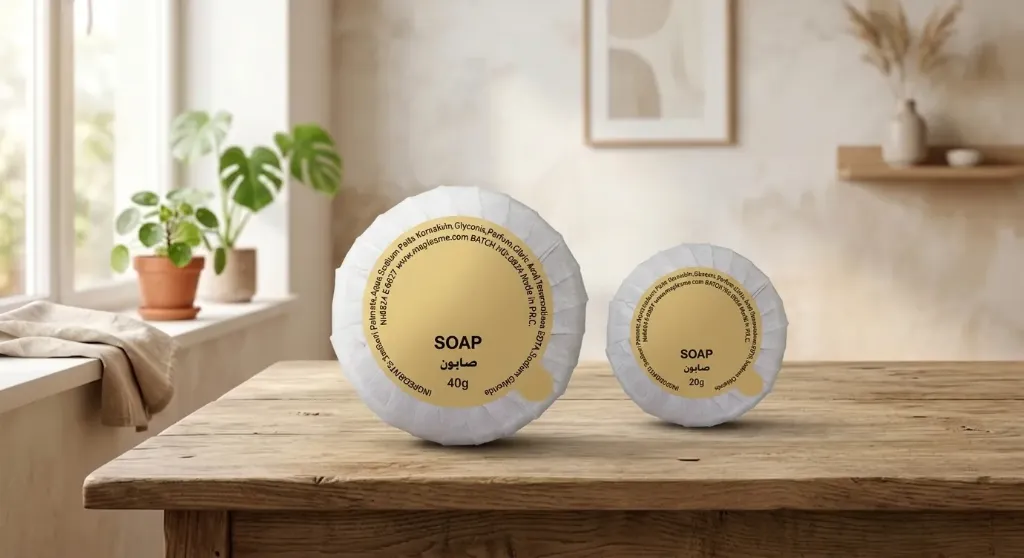 Eco-friendly Wrapped Soap Bar 20g & 40g, Premium Hotel Amenities, Travel-Sized Lux Fragrance.