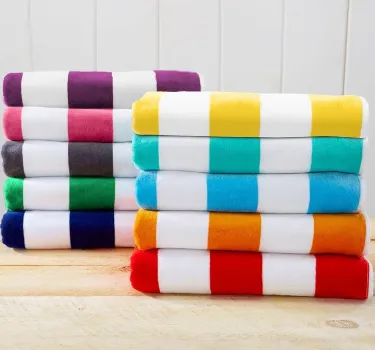 100% Cotton Stripe Pool Towels with Luxurious Option of 600 GSM for Unparalleled Comfort and  Elegance.