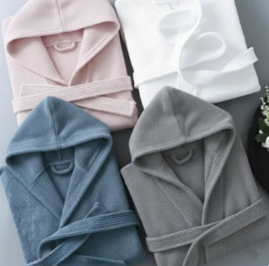 Terry Hooded Bathrobe – 100% Cotton, 400 GSM, Soft, Absorbent, and Quick-Drying Comfort,  Available in Multiple Colors