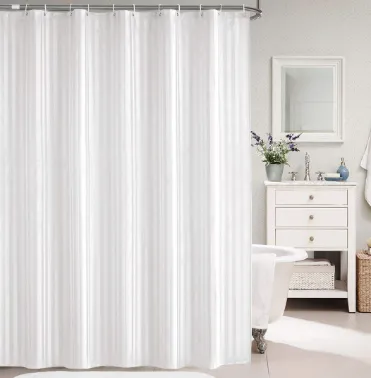Satin Stripe 100% Polyester Shower Curtain – Machine Washable,  Available in a Range of Stunning Colors