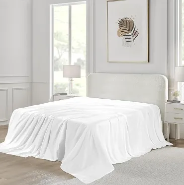 Pure White Polycotton Flat Sheet - Available in Multiple Sizes