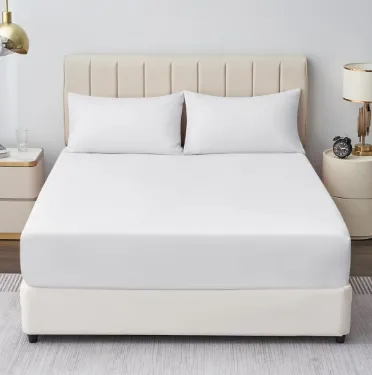 Pure White 100% Cotton Fitted Bed Sheet – Available in 220 & 300 Thread Counts and a Range of  Sizes for Ultimate Comfort.