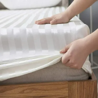 Stripe 100% Cotton Fitted Bed Sheet – Elegant 0.5, 1 & 3 CM Stripes in White, 300 Thread Count,  Available in Multiple Sizes
