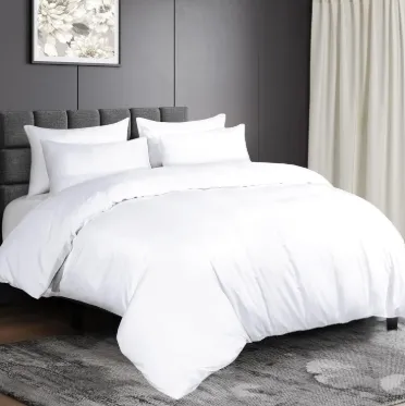 Pure White Polycotton Duvet Cover with Corner Slings – Available in 144 to 300 Thread Counts  and Multiple Sizes