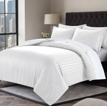 Stripe Polycotton Duvet Cover with Flap – Featuring Elegant 0.5, 1 & 3 CM Stripes,  Available in 300 Thread Count and a Range of Sizes for Your Perfect Fit.