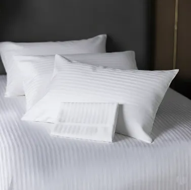 Stripe 100% Cotton Pillow Covers – Elegant 0.5, 1 & 3 CM Stripes in White, 300 Thread Count,  Available in Multiple Sizes