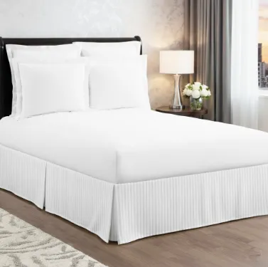 Stripe Fabric Bed Skirtings, In Array of Sizes for an Exceptional Fit.