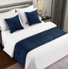 Solid One-Sided Bed Runner – Soft Chenille Fabric, Fade-Resistant and Durable,  Available in Multiple Sizes for a Perfect Fit