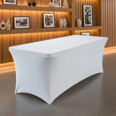 Spandex Rectangular Fitted Stretch Tablecloth – Multiple Stylish Shades