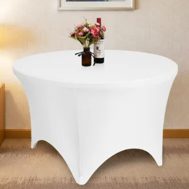 Spandex Round Fitted Stretch Table cloth – Stylish Shades & Sizes