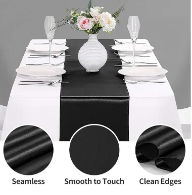 Satin Pure Solid Color Table Runners - A Spectrum of Stylish Shades &  Sizes to Transform Every Occasion.