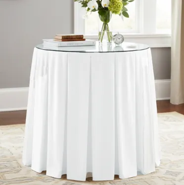 Large Box Pleated Table Skirtings - Available in Multiple Stylish Shades