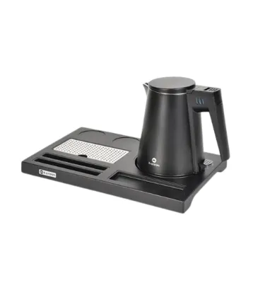 Easton 0.6L Electric Kettle with Tray, Cordless | 800W Stainless Steel & Plastic Body - Matte Black.