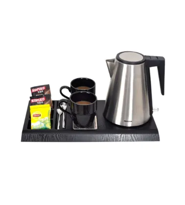 Honeyson 1.2L Single Wall Electric Kettle with Tray, Cordless, Stainless steel, 1000W, in Silver Color.
