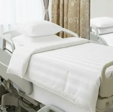 Hospital Stripe 100% Cotton Duvet Cover - Elegant Stripes in 0.5, 1, 3 CMS | Luxury 260 & 300 TC |  Multiple Sizes in White.
